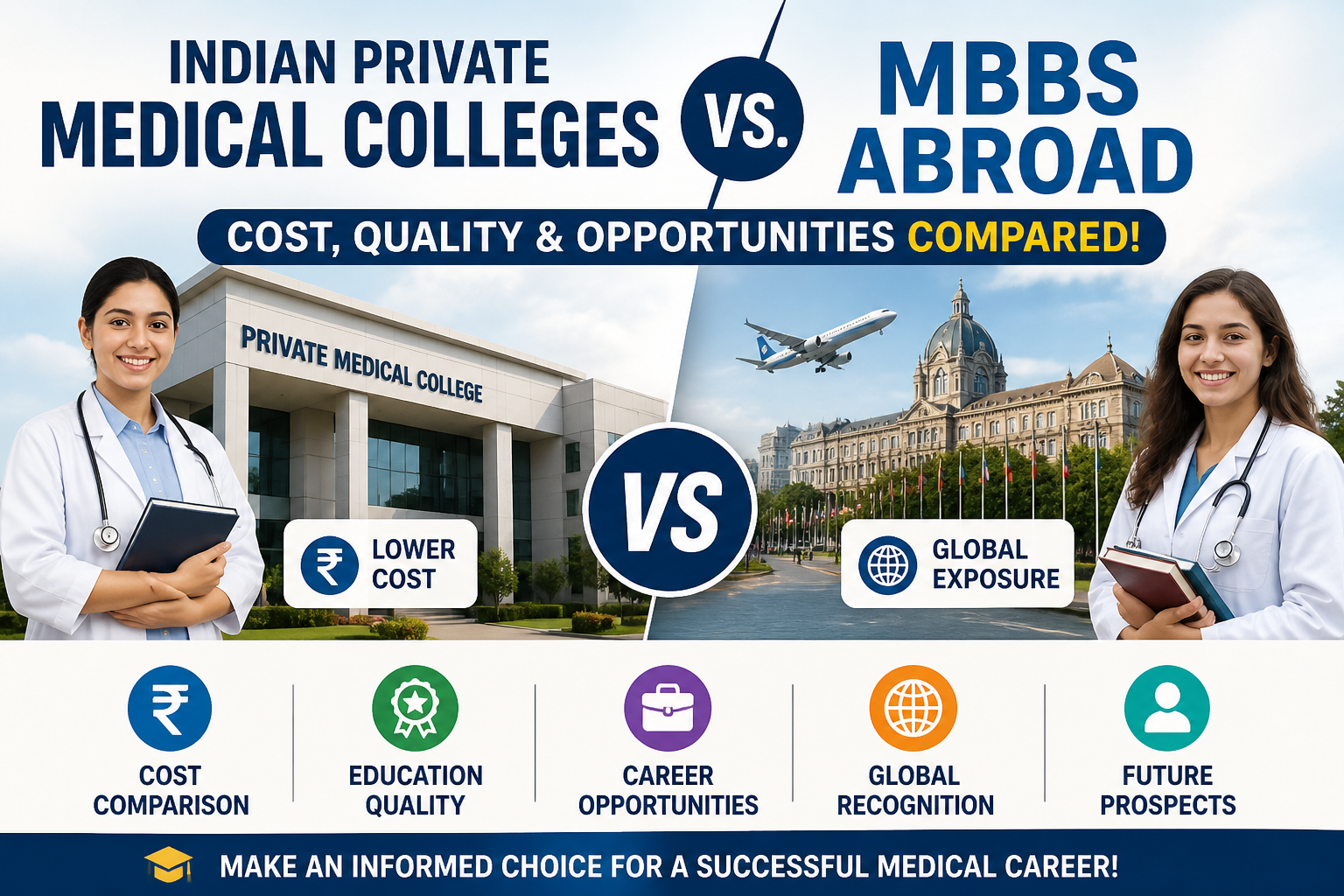 Indian Private Medical Colleges vs. MBBS Abroad – Cost, Quality & Opportunities Compared