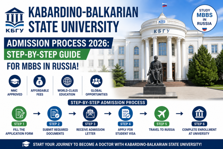 Kabardino Balkarian State University Admission Process 2026: Step-by-Step Guide for MBBS in Russia!
